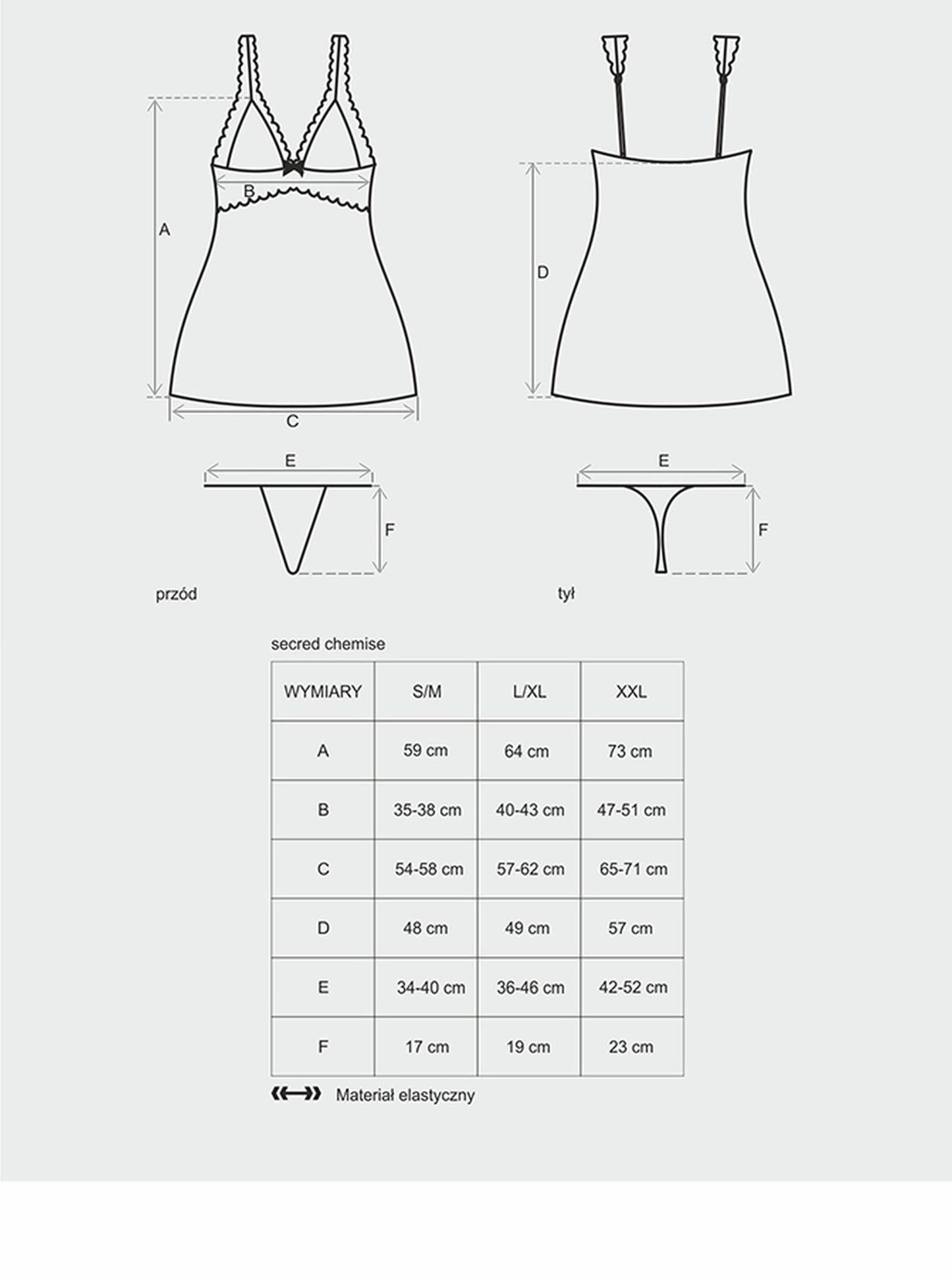 2-Satynowa sex koszulka stringi komplet secred l/xl-2