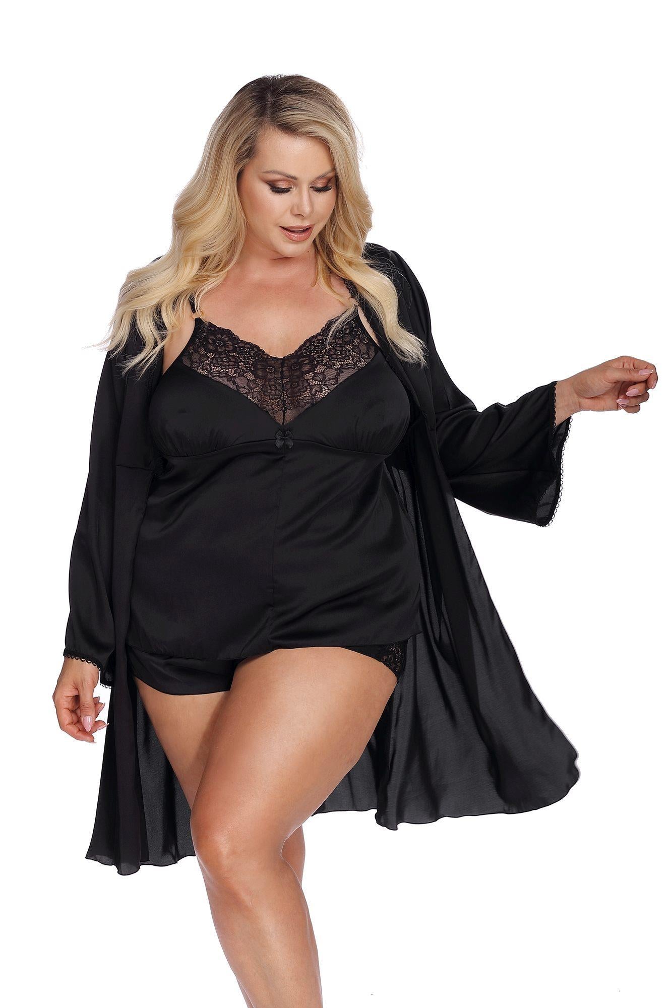 3-LAURA black robe XXL+ (czarny szlafrok)-3