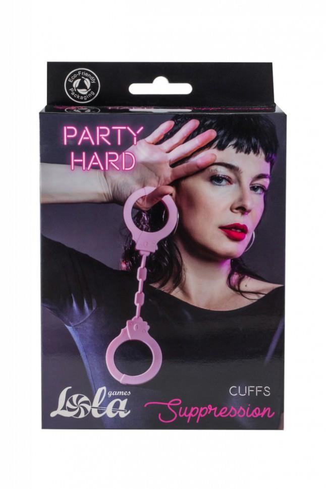 4-Kajdanki-Silicone Handcuffs Party Hard Suppression Pink-4