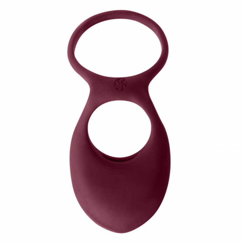3-Pierścień- Vibrating Double Cockring Daydream Wine Red-3