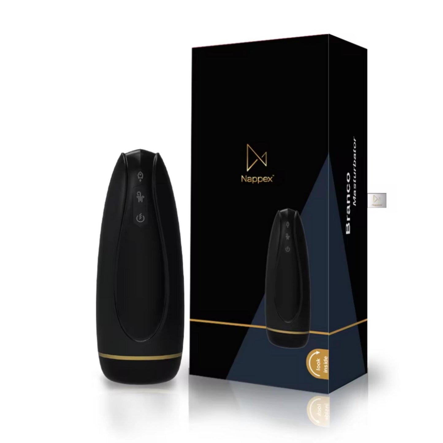 11-Masturbator - Nappex™ Branco Black - Premium Mastubators (10 Languages-11