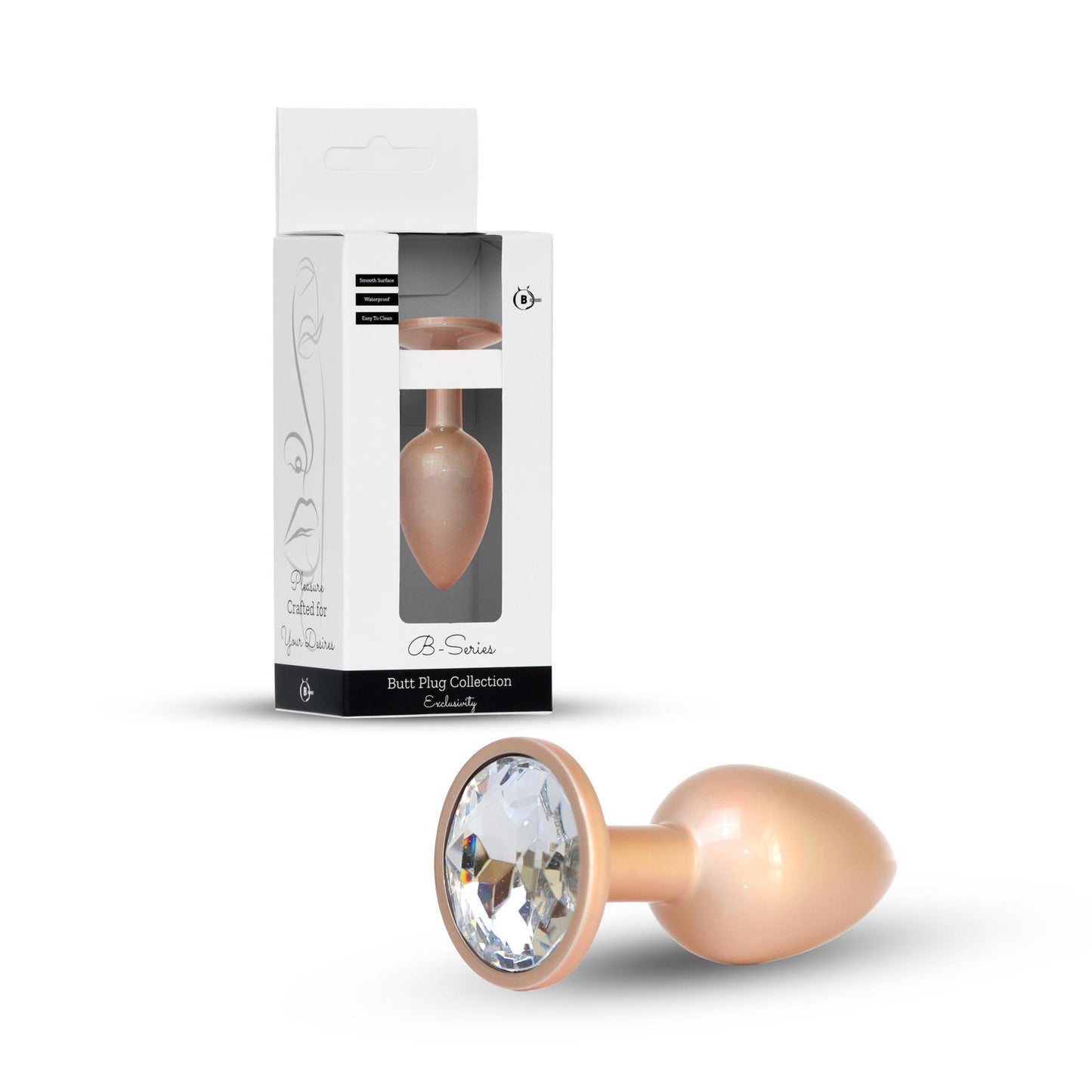 1-Pearl Gold średni złoty metalowy korek analny-1