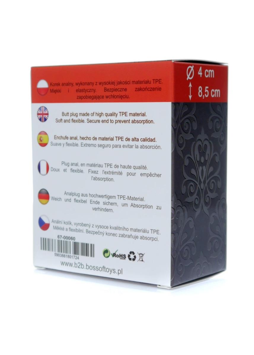 4-Gładka czarna zatyczka analna korek sex plug 8cm-4