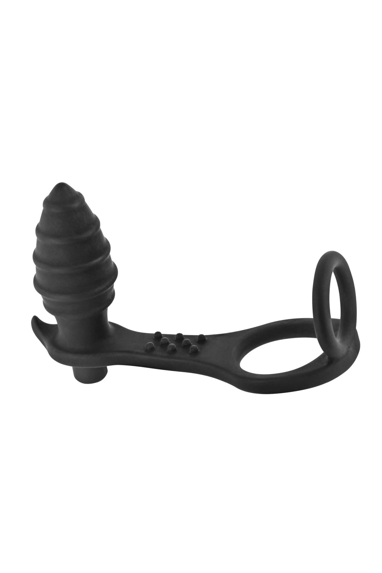 3-PROSTATE STIMULATOR COCKRING PLUG AP071 BLACK-3