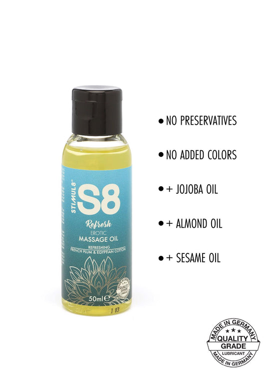 2-S8 Massage Oil 50ml French Plum & Egyptian Cotton-2