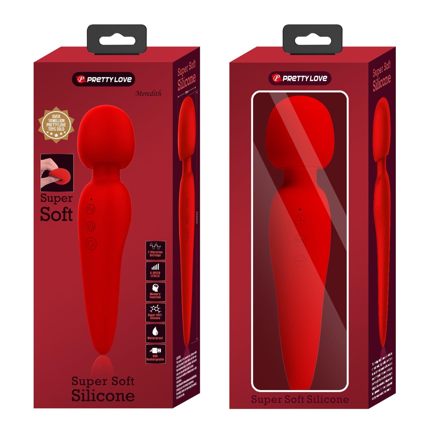 12-PRETTY LOVE - Meredith Red, 5 levels of speed control Memory function 7 vibration functions-12