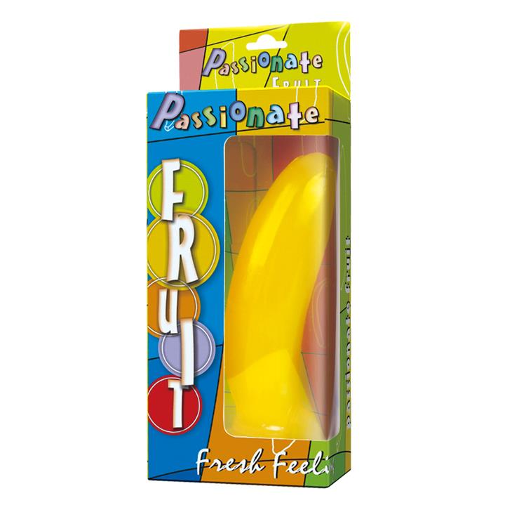 6-Żółty banan gładkie żelowe dildo z przyssawką-6
