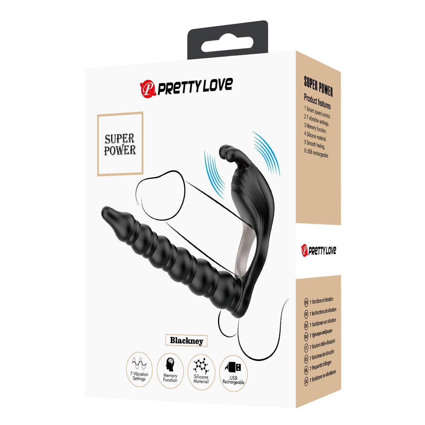 9-PRETTY LOVE - Blackney black, 7 vibration functions Memory function-9