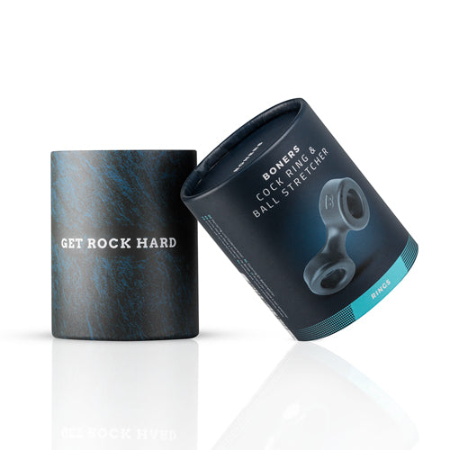 8-Boners Cock Ring And Ball Stretcher - Grey-8