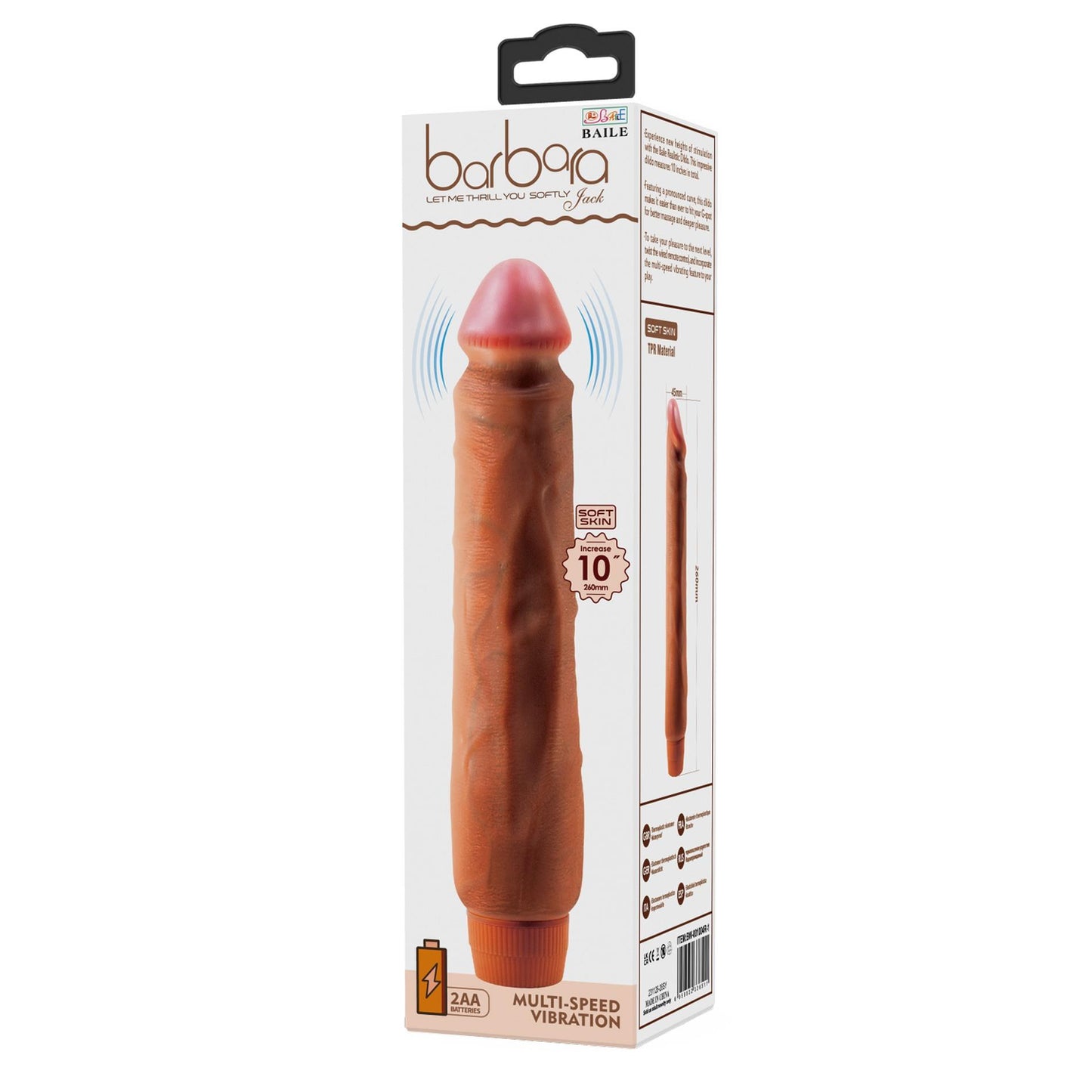 12-BAILE - barbara Jack 10'', MULTI-SPEED VIBRATION, 2 AA batteries-12