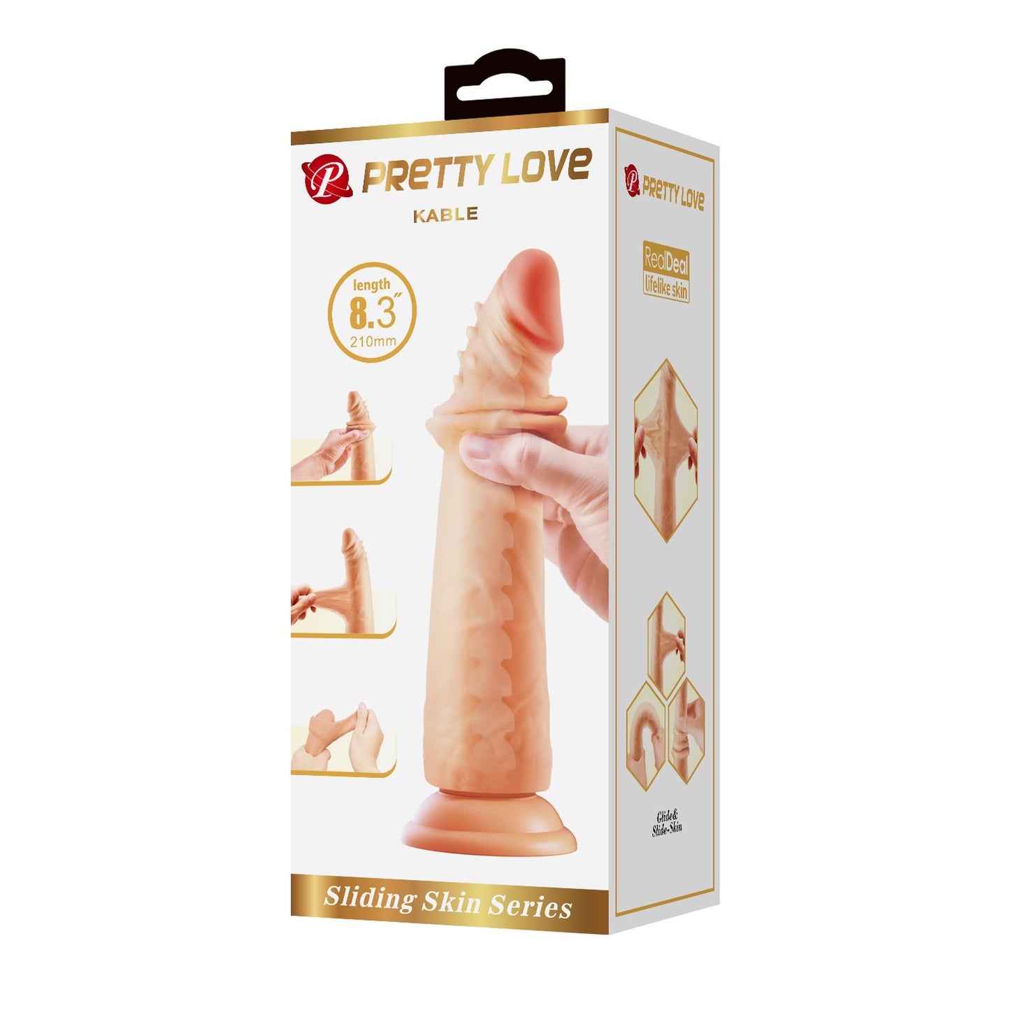 12-PRETTY LOVE - KABLE 8.3"(210mm) Sliding Skin Series TPR / ABS, Bendable Suction base-12