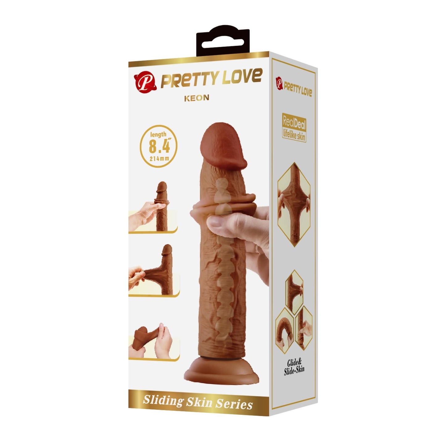 12-PRETTY LOVE - KEON 8.4"(214mm) Sliding Skin Series TPR, Suction base Bendable-12