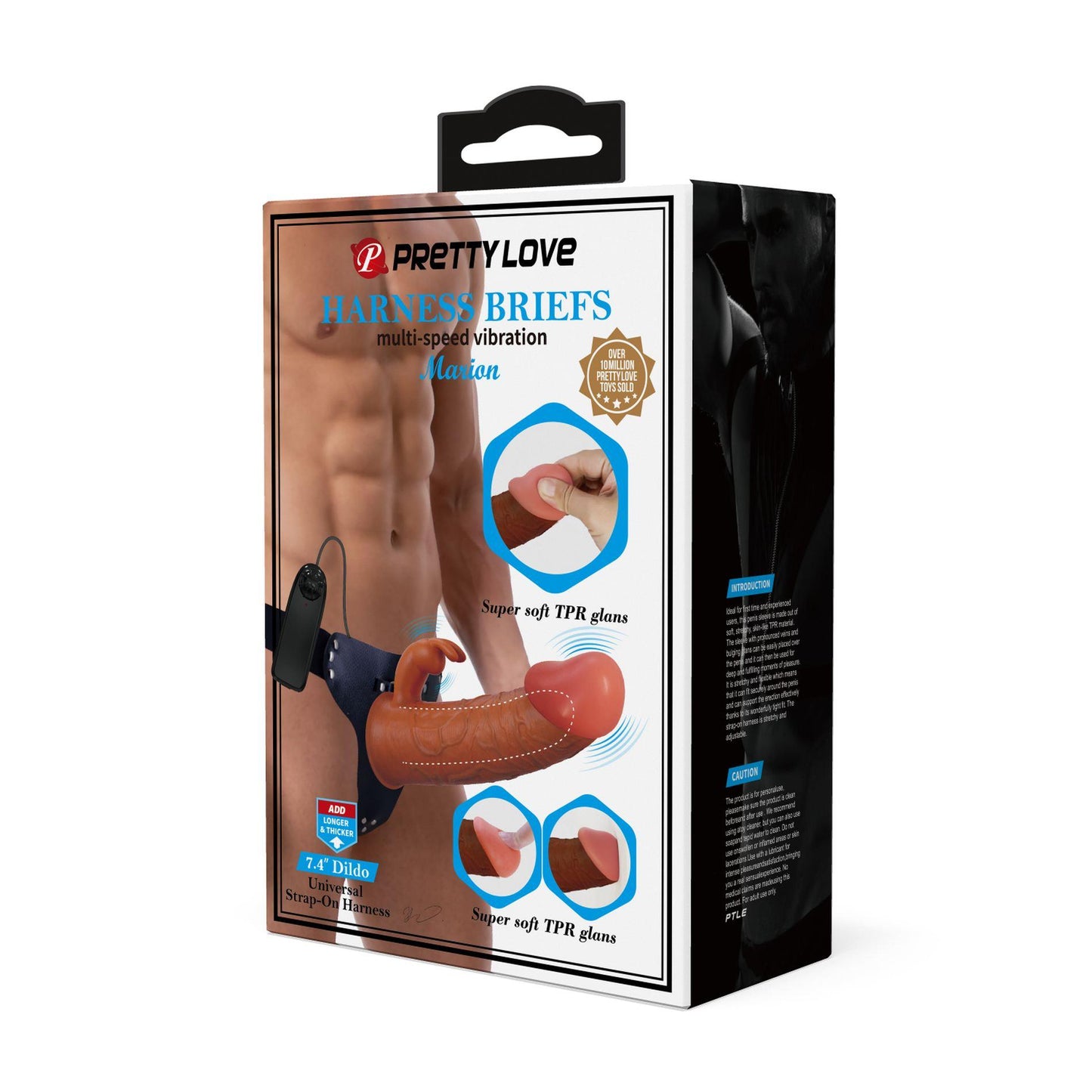 11-PRETTY LOVE - Marion, Universal Strap-On Harness, Dildo 7.4''TPR, multi-speed vibration-11