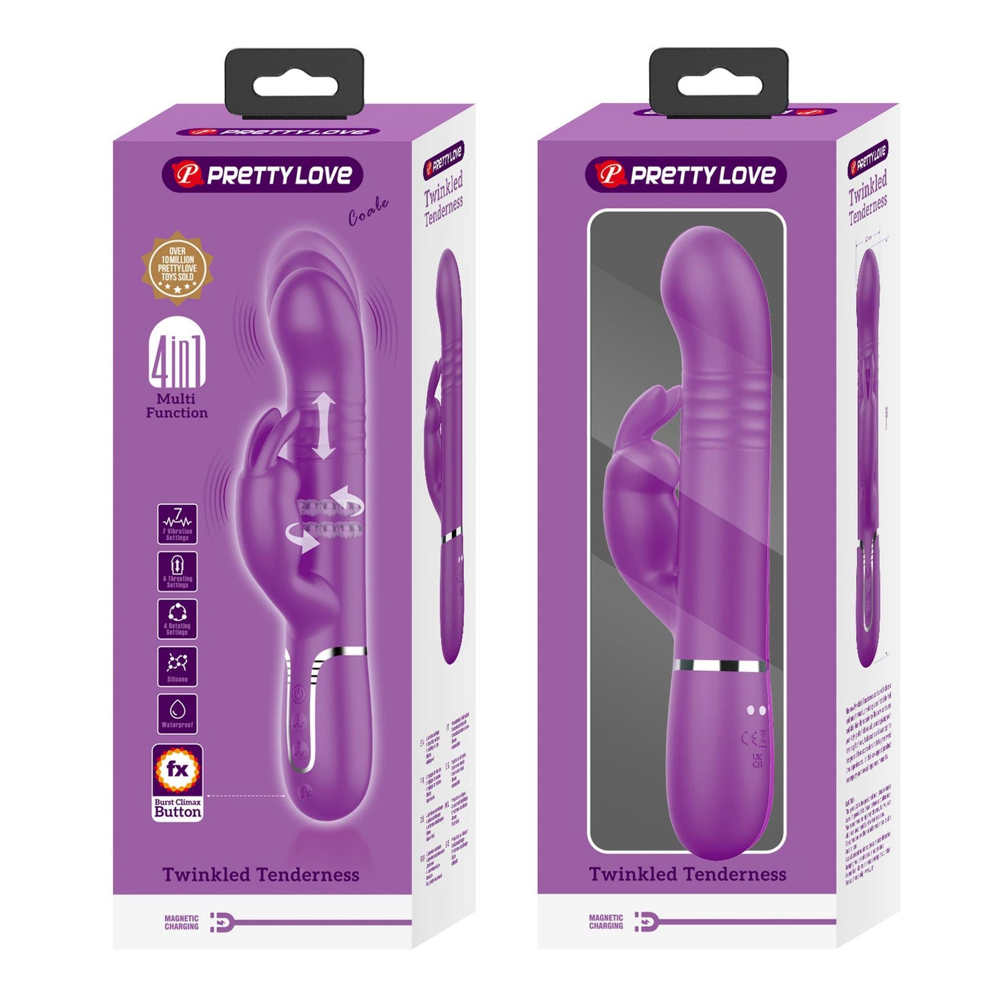 12-PRETTY LOVE - Coale Purple, 7 vibration functions 4 rotation functions 4 thrusting settings-12