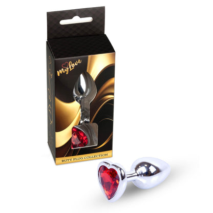 3-Srebrna biżuteria analna z czerwonym serduszkiem MyLove Toys 7 cm-3