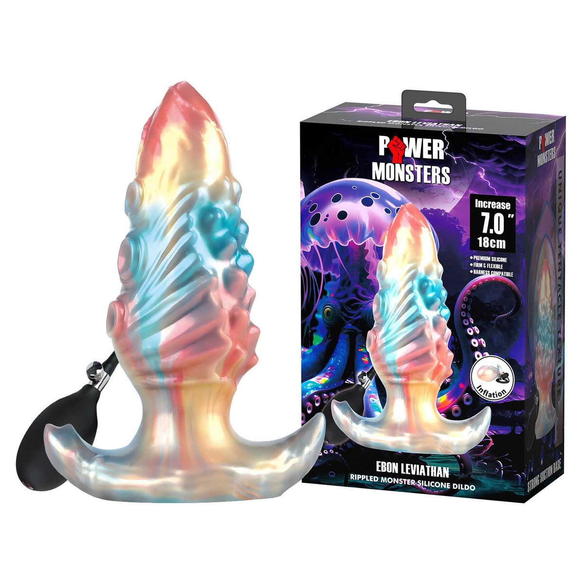 4-Korek analny silikonowy pompowany Power Ebon Leviathan 18 cm-4