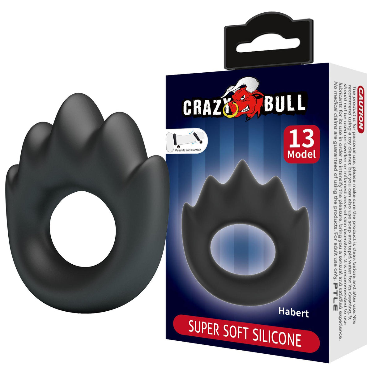3-Pierścień erekcyjny super miękki silikonowy Crazy Bull HABERT wodoodporny-3