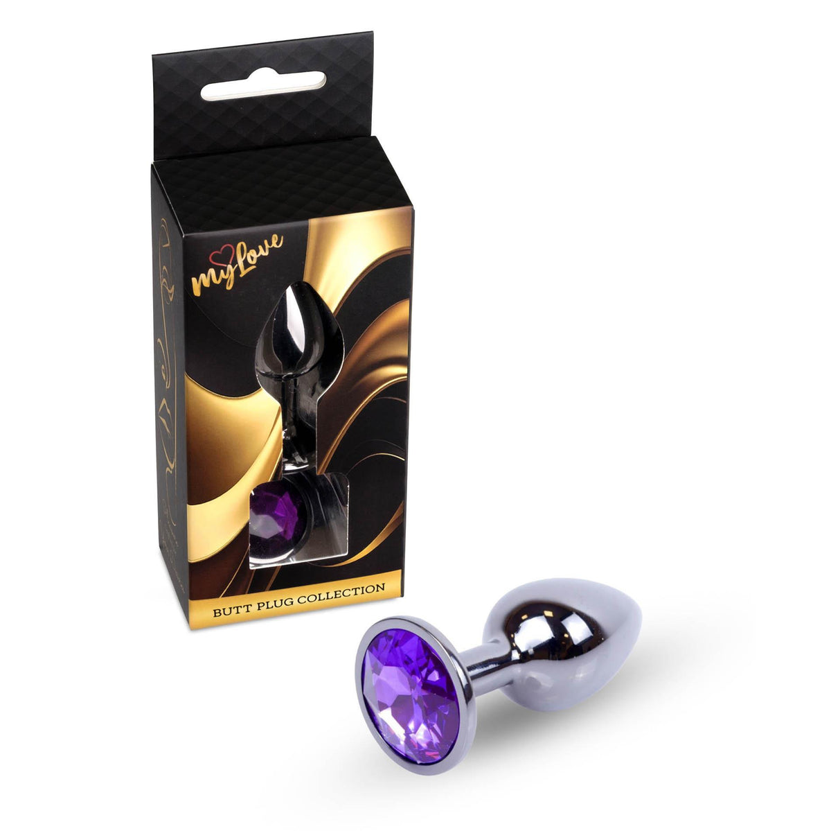 1-MyLove Toys - Jewellery Dark Silver PLUG- Purple-1