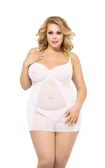 2-Erotyczna koszulka Laura siateczno koronkowa biała XL SoftLine-2