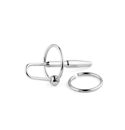 1-Metalowy plug do cewki z pierścieniem stal nierdzewna 8 cm HeavyFun-1