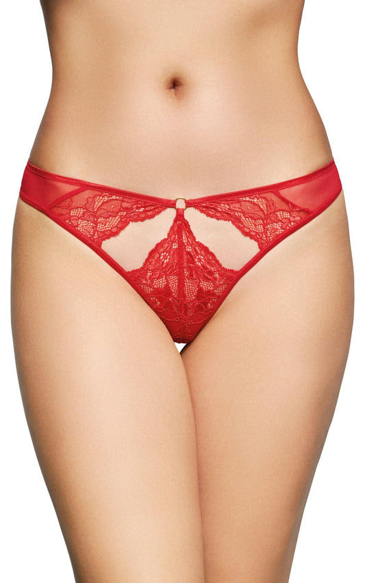 1-Stringi koronkowe SoftLine czerwone S/M-1