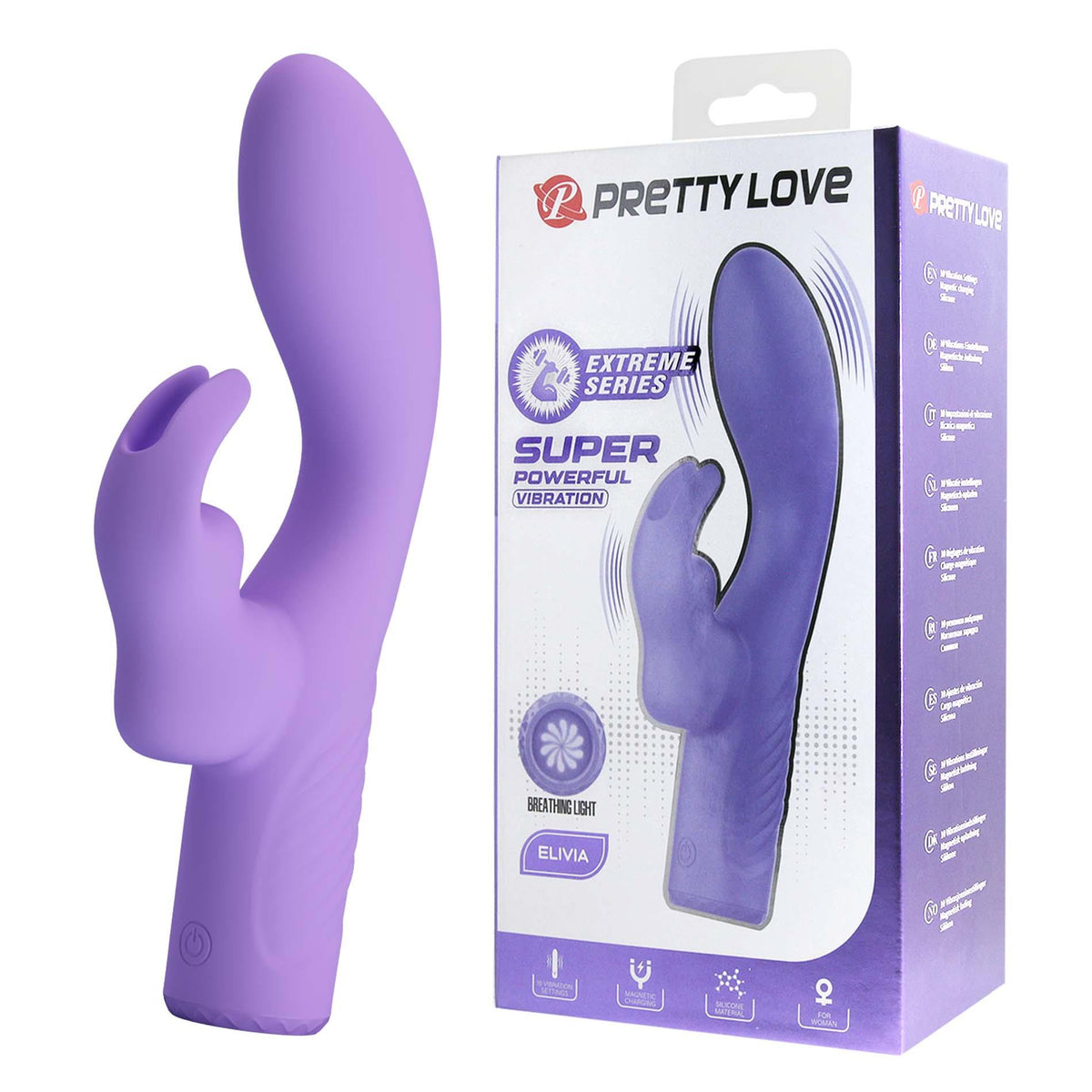 1-Silikonowy wibrator króliczek Pretty Love Elivia 10 funkcyjny punkt G USB-1