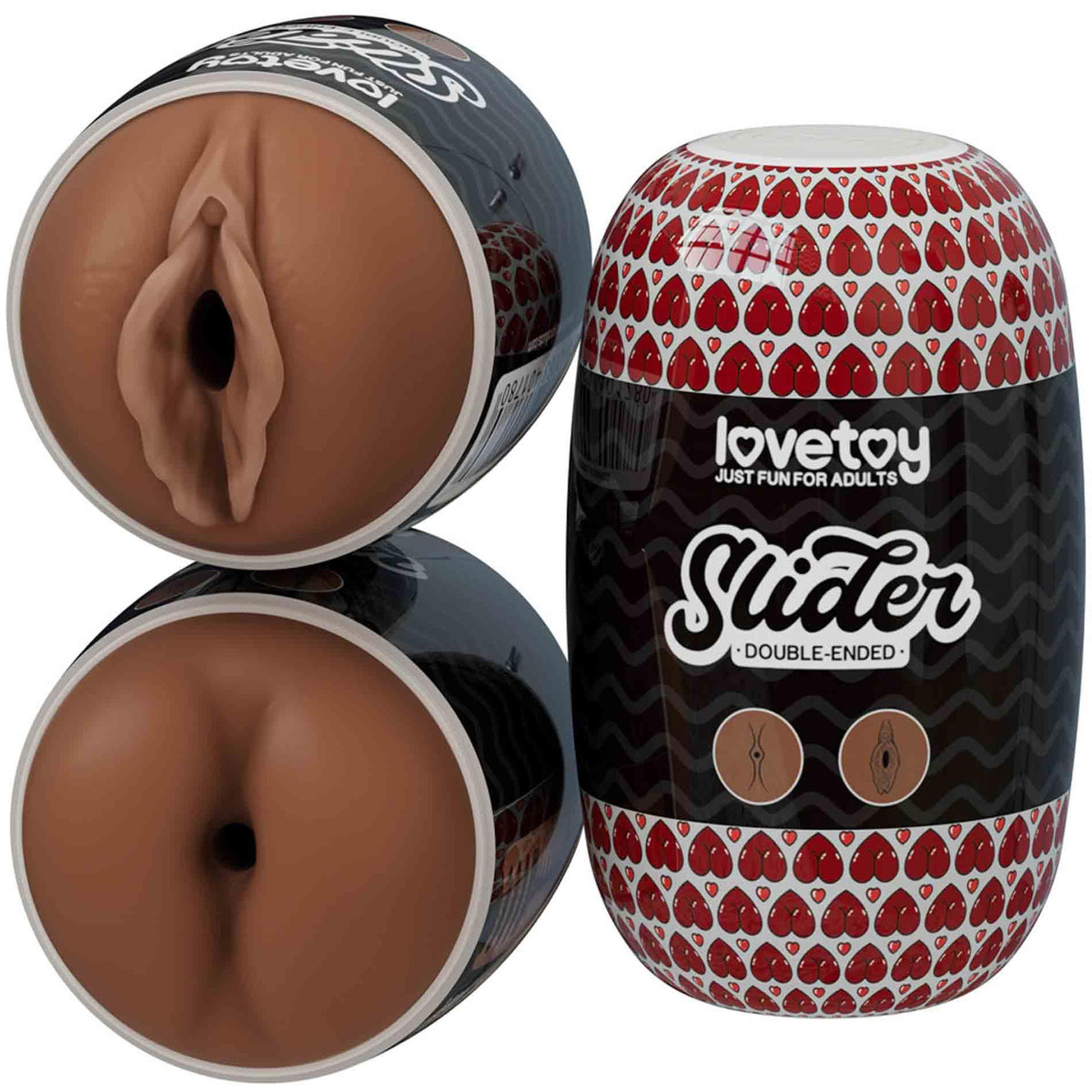 1-Masturbator dwustronny Lovetoy anus i pochwa brązowy TPE-1