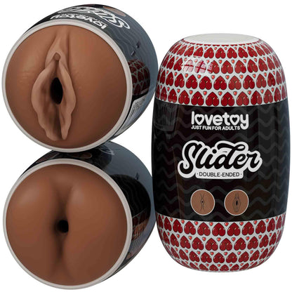 1-Masturbator dwustronny Lovetoy anus i pochwa brązowy TPE-1