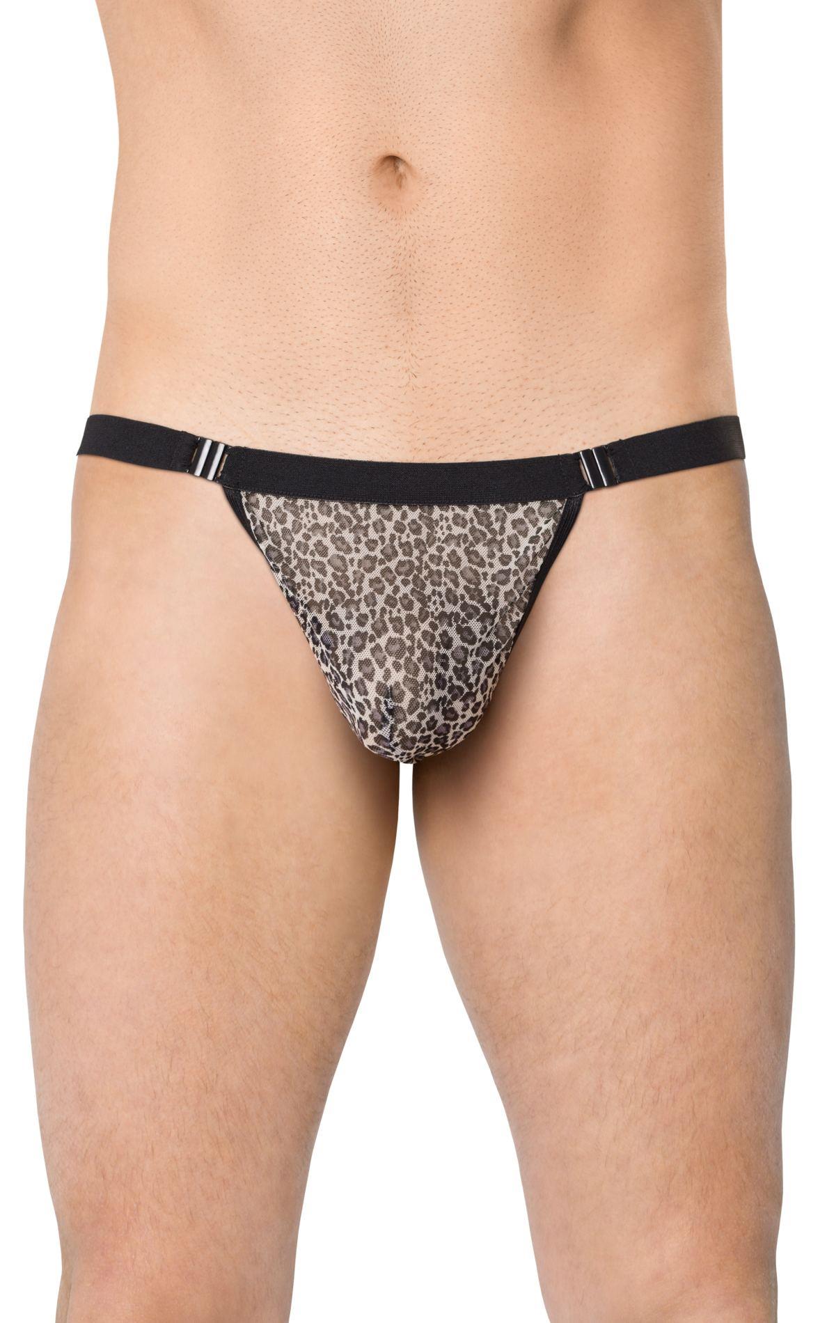 1-Bardzo wycięte stringi męskie SoftLine 4528 szary panter OneSize-1