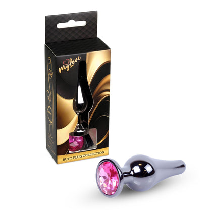 4-Biżuteria analna stalowa z różowym diamentem MyLove Toys 9,5 cm-4