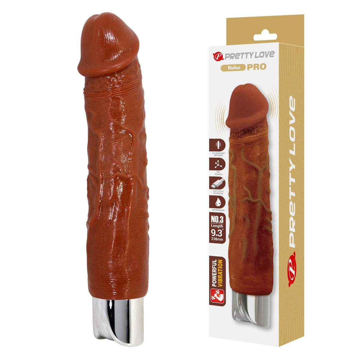 1-Wibrator realistyczny Pretty Love Rufus Pro USB wodoodporny-1