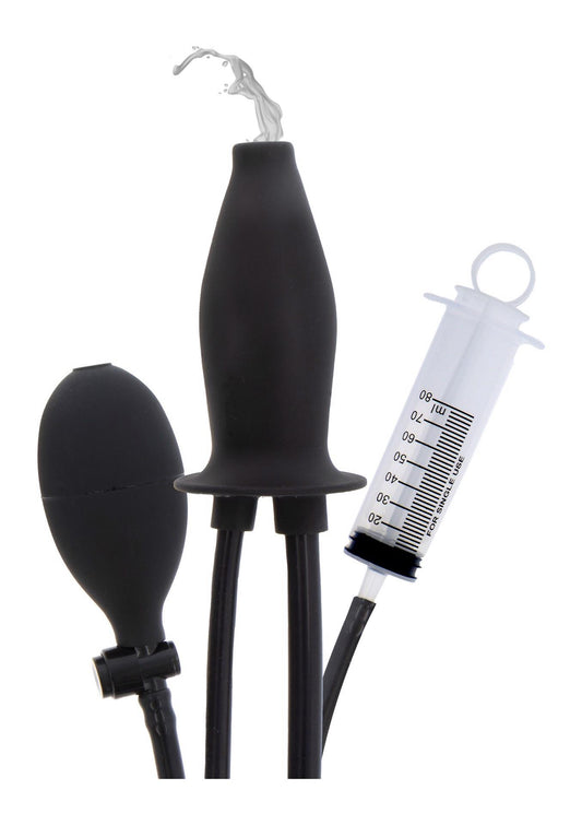 1-Korek analny pompowany silikonowy nawilżający Hidden Desire Extreme czarny-1