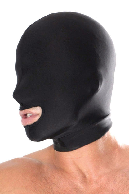 1-Kaptur z otworem na usta Fetish Fantasy Series spandex czarny-1
