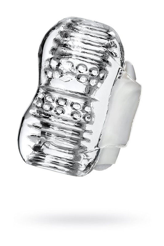2-Wibrujący masturbator Lingam Khani transparentny 9 cm-2
