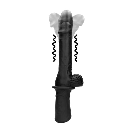 2-Hand Held Liquid Silicone Vibrating and Thrusting Sex Machine - Black-2