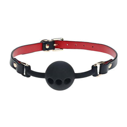 4-Milan Collection - Silicone Ball Gag - Black/Red-4