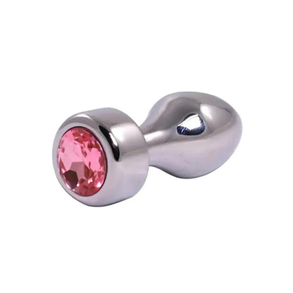 2-Korek analny srebrny z różowym diamentem Fantasy 7,7 cm-2