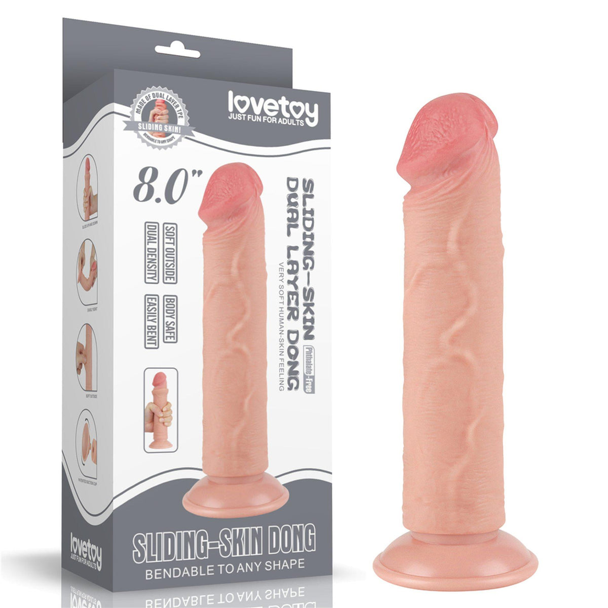 4-8'' Sliding Skin Dual Layer Dong Flesh-4