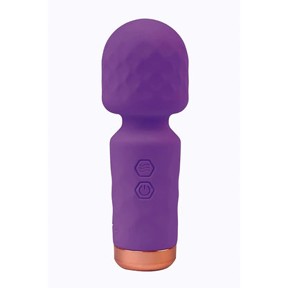 1-Fioletowa silikonowa mini różdżka masażowa Fantasy Eros USB 12 cm-1