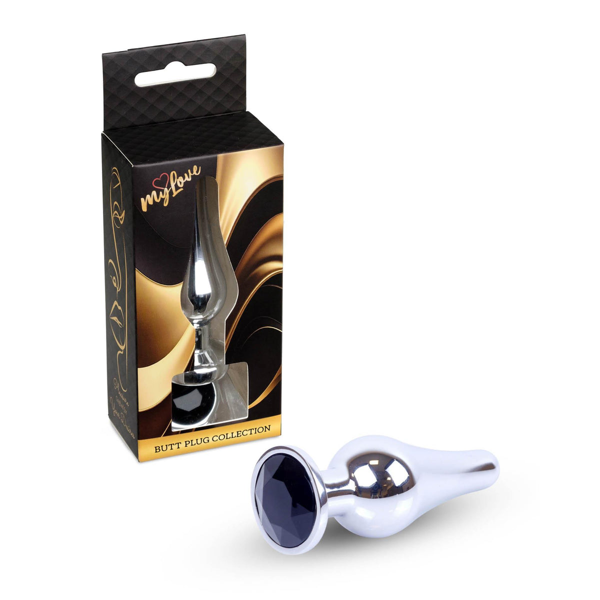 4-Srebrny korek analny z diamentem MyLove Toys 9,5 cm-4