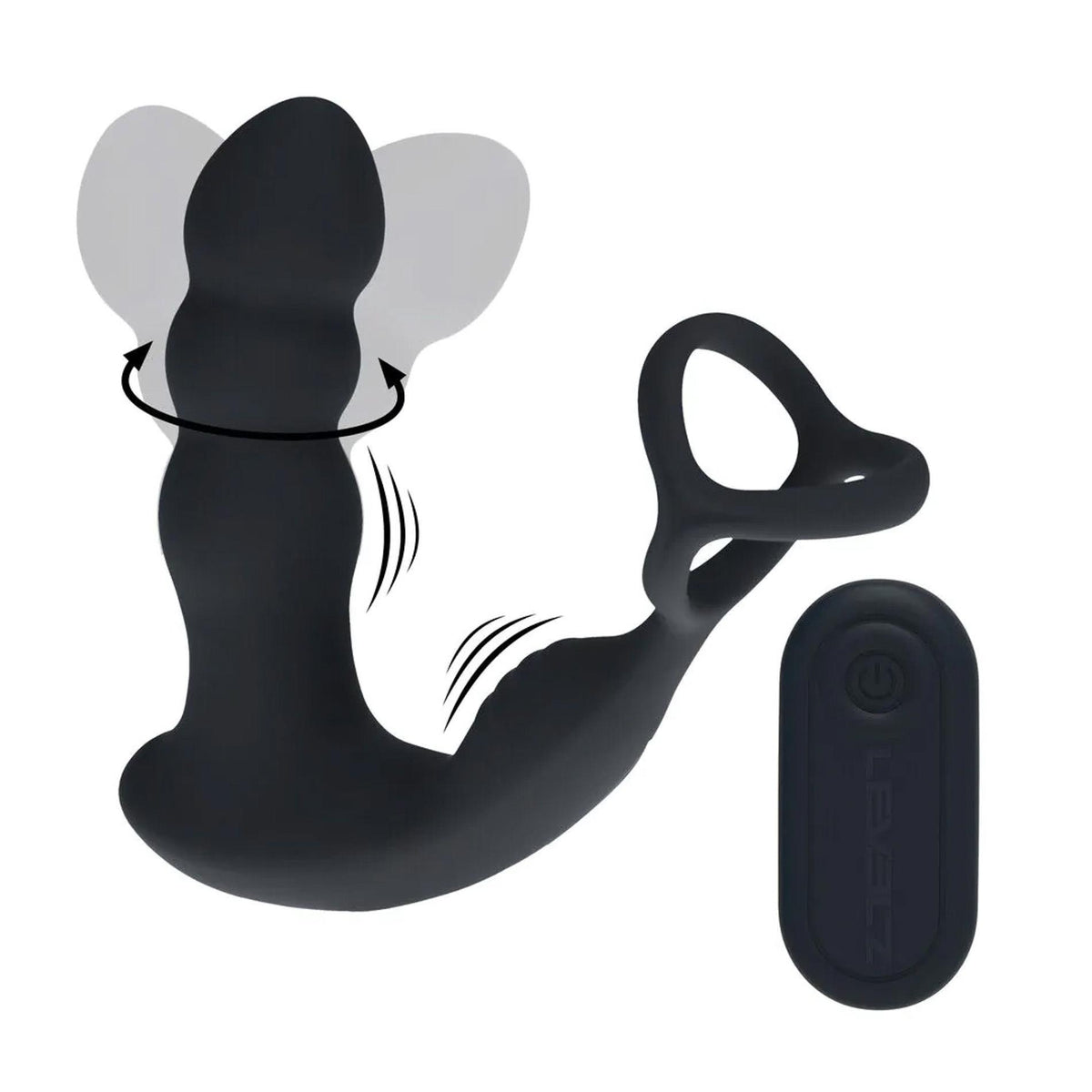 4-Masażer prostaty z rotującą głowicą Levelz silikonowy czarny 16,8 cm-4