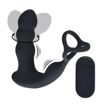 4-Masażer prostaty z rotującą głowicą Levelz silikonowy czarny 16,8 cm-4