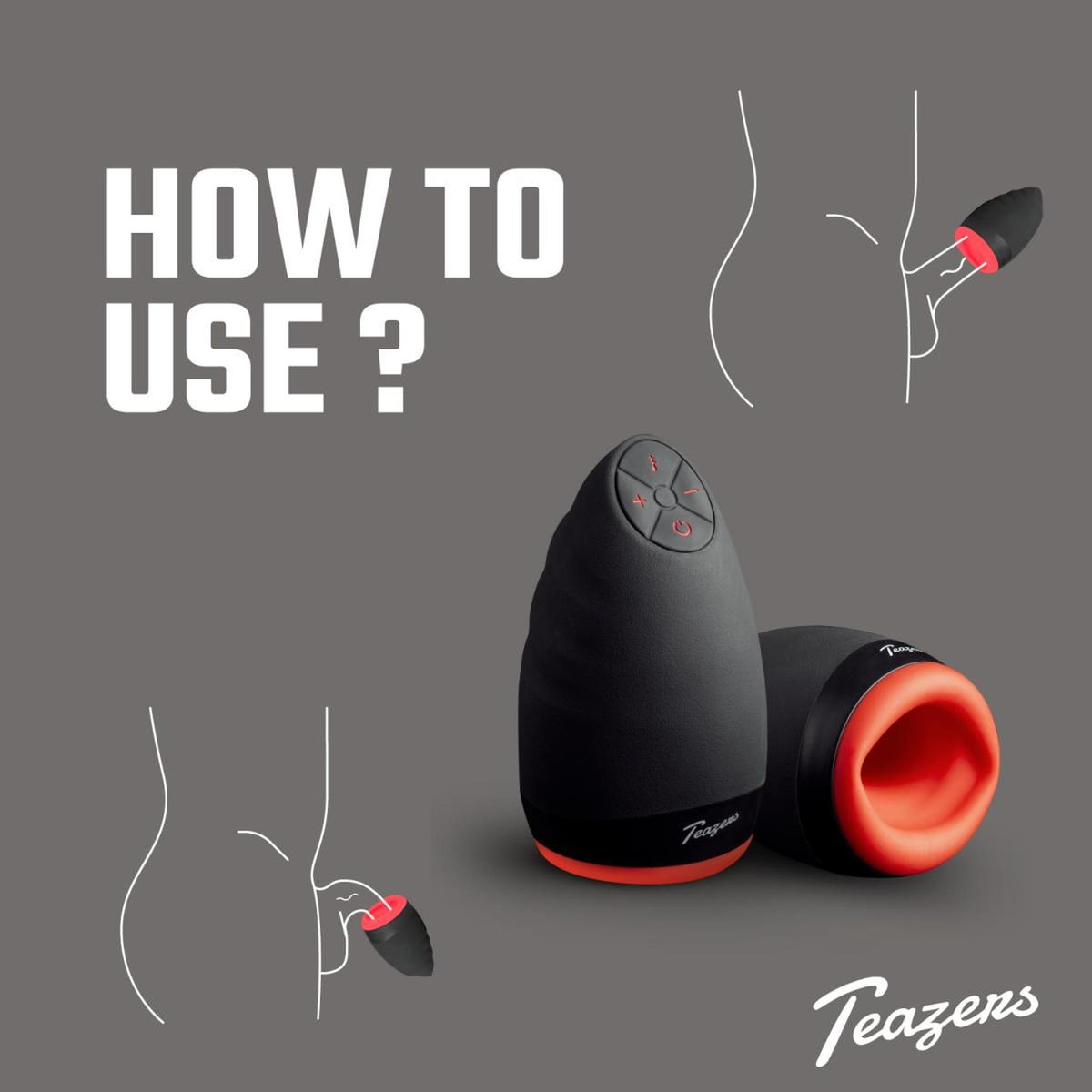 2-Masturbator wibrujący rozgrzewający Teazers silikonowy USB-2