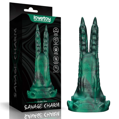 3-Dildo wibrujące podwójne pazury silikonowe Lovetoy 19 cm-3