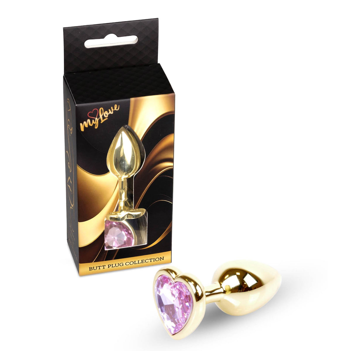 3-Korek analny złoty serce z diamentem MyLove Toys 7 cm-3