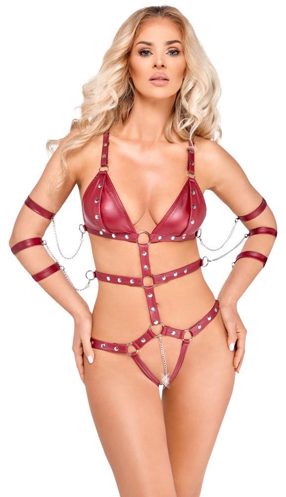 2-Body z paskami Bad Kitty czerwone XL-2