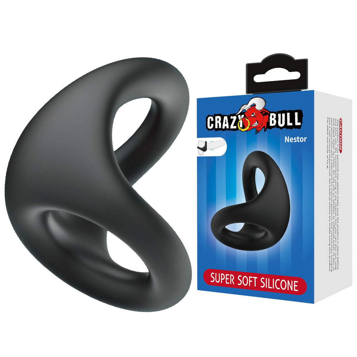 2-Pierścień erekcyjny super miękki silikonowy Crazy Bull Nestor-2