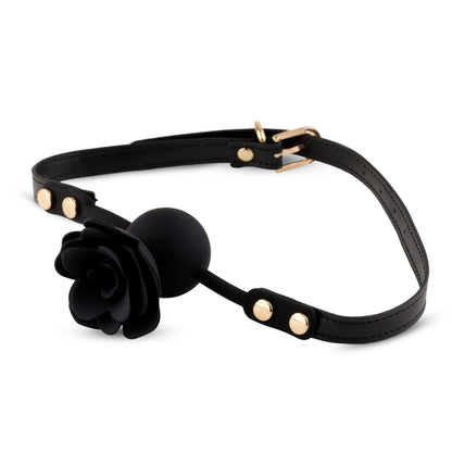 1-Knebel silikonowy Black Rose z różą i kanałem 4,2 cm-1