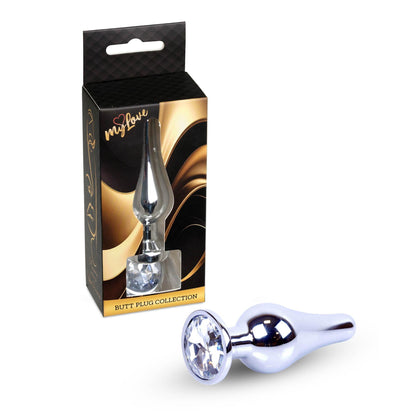 3-Korek analny srebrny z diamentem MyLove Toys 9,5 cm-3