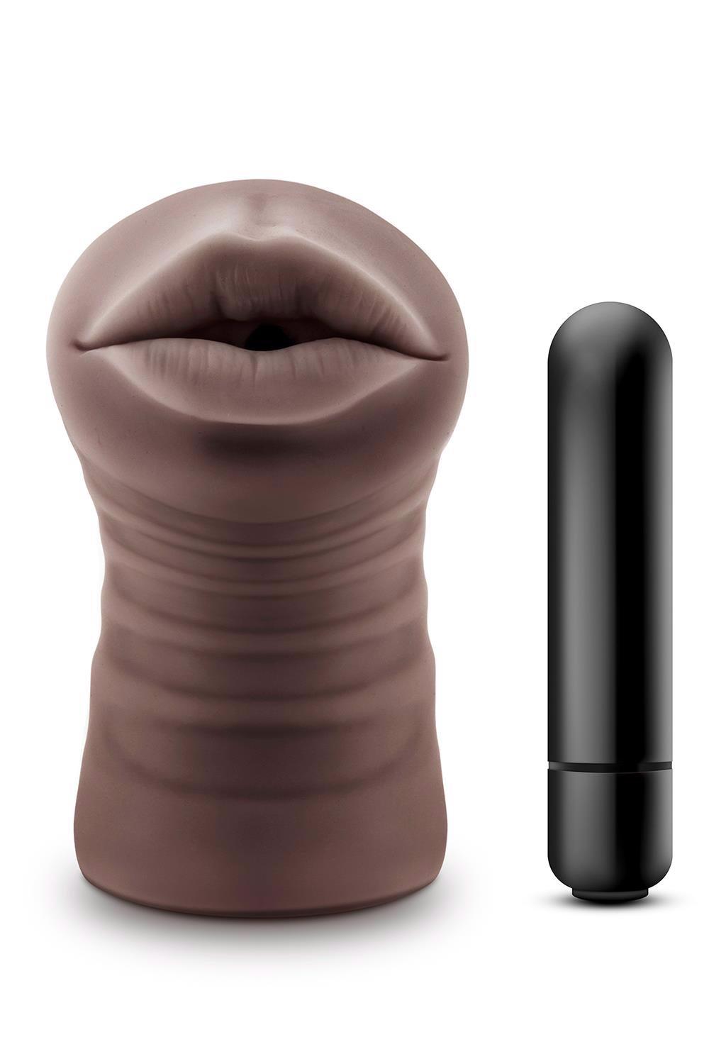 3-Masturbator wibrujący Krystal Blush brązowy-3